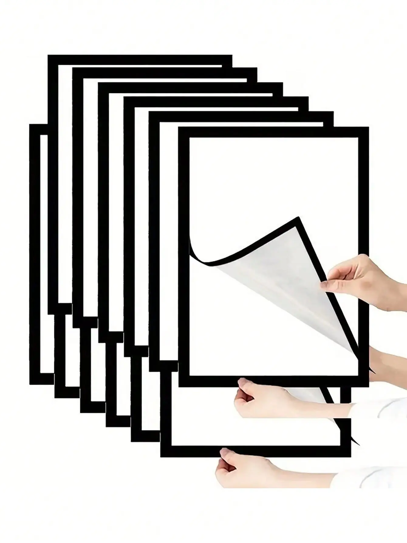 15pcs A4 Magnetic Self-Adhesive Photo Frame Set - Portable Wall-Mounted Plastic Photo And Document Display Frames, Suitable for Photos, Magnetic Whiteboards, And Minimalist Decor - Magnetic Photo Frames And Folders, No Screws/Installation Required