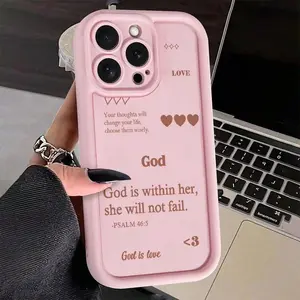 Creative Religious Quotes Pattern Phone Case, TPU Decorative Phone Protector Cover, Phone Accessories Compatible with iPhone 11 12 13 14 15 16 Pro Max, Casing