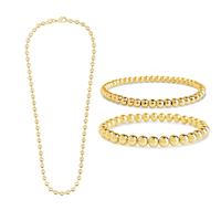 2 Pc 4mm/6mm Bracelet & Necklace Set