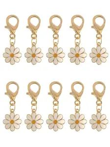 10-Piece Set Lobster Clasp Daisy Keychain, Flower Petal Keychains for Party Favors, Suitable for Men and Women