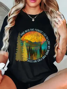 100% Cotton Into The Forest I Go Hiking Shirt Nature Lover Camping Gift T-Shirt