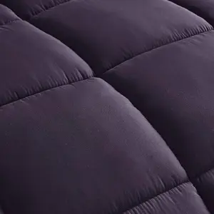 3-Down Alternative Comforter - Lightweight Seasons Brushed Microfiber Comforter (King, Dark Purple)