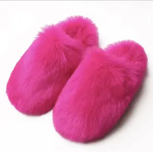 FLUFFY PINK FUR SLIDES