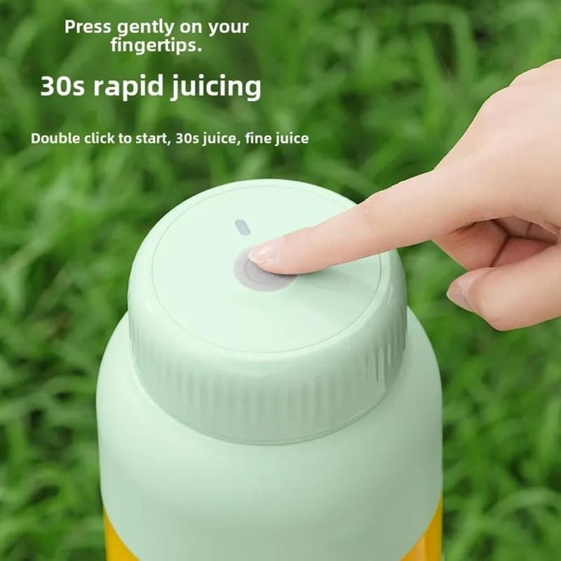 Portable Wireless Juicer Cup 18oz, USB Rechargeable Automatic Blending Cup with Detachable Lid, Multifunctional Fruit Juicer for Travel & Outdoor