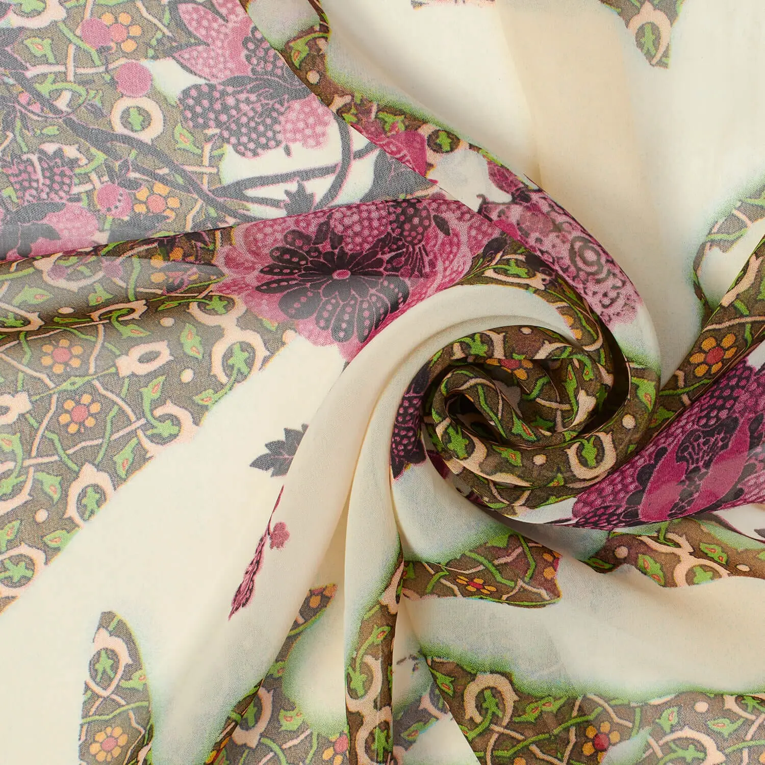 Abstract Floral Vine Chiffon Fabric |58" Wide—Sold by the Yard