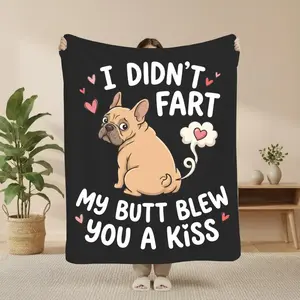 Funny French Bulldog Blanket, Fawn Frenchie Throw, Frenchie Mama Gift, Cute Frenchie Blanket, Frenchie Lover Gift