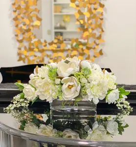 Large Real Touch Magnolia Long Table/Mantle Arrangement