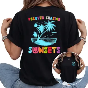 Retro Beach Tee for Golden Hour Lovers – Celebrate Ocean Sunsets in Style