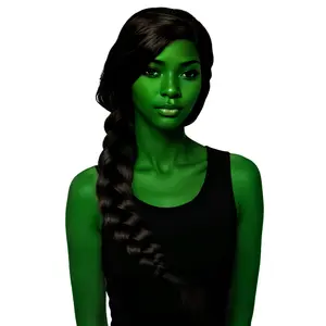 Witch Elphaba Extra Long Braided Wigs – Black Brown Witch Cosplay Braid Wig for Women Movie Halloween Party