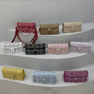 Tabby Shoulder Bag 26 With Signature Beading,(NO BOX)Women Rhinestone Flap Shoulder Removable Chain Crossbody Purse,Designer Bag