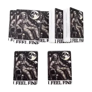 10pcs New Space Skeleton Man Silicone Beads "I FEEL FINE" Decorative Beads DIY Keychain, Bracelet, Necklace Ornament, Pen Accessories, Silicone Bead Bracelet, Ballpoint Pen Making Silicone, Bead Keychain, Rustic Bead Design,Durable Silicone Bead Material