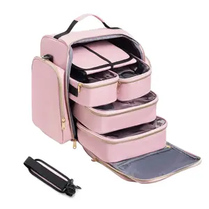Travel Makeup Bag Storage Bag, 4 Detachable Boxes, 1 Jewelry Organizer Roll, Multiple Storage Bags, Cosmetic Bag, Makeup Bag Set