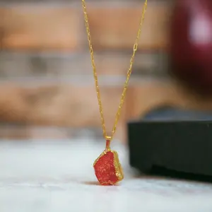 Vanadinite Crystal Pendant Necklace Vanadinite Crystal Pendant Necklace