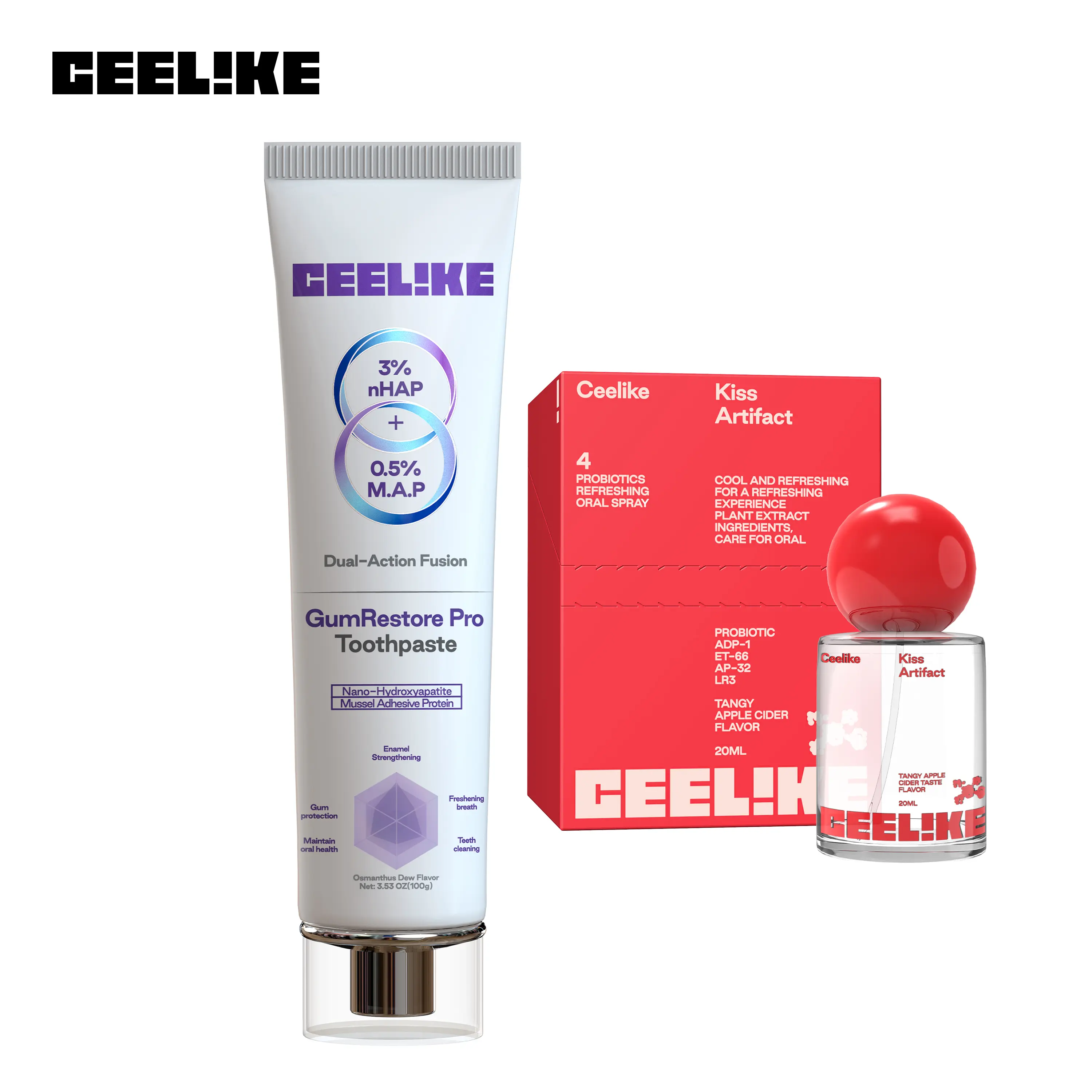 Gum Care Repair Toothpaste+Apple Vinegar Spray