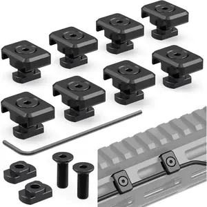 Pressure Switch Cable Guides for M-LOK System, Flashlight Laser Wire Management Clips, 8 Pack-Black
