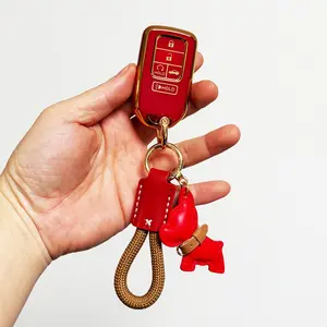 for Honda Car Key Protection Case with Keychain, Key Fob Protector, Soft Durable Tpu Material, 360 Degree Protection, Fits Accord Civic Crv Pilot Ridgeline Passport, Car Key Accessory, Car Key Cover