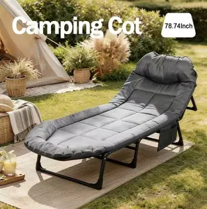Portable Folding Camping Cot Adjustable Outdoor Cot for Adults Office Lounge Camping Travel multipurpose furniture