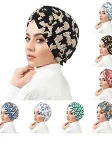Women's Floral Print Headscarf Hat, Casual Foldable Bandana Cap, European and American Style, Comfortable and Stylish