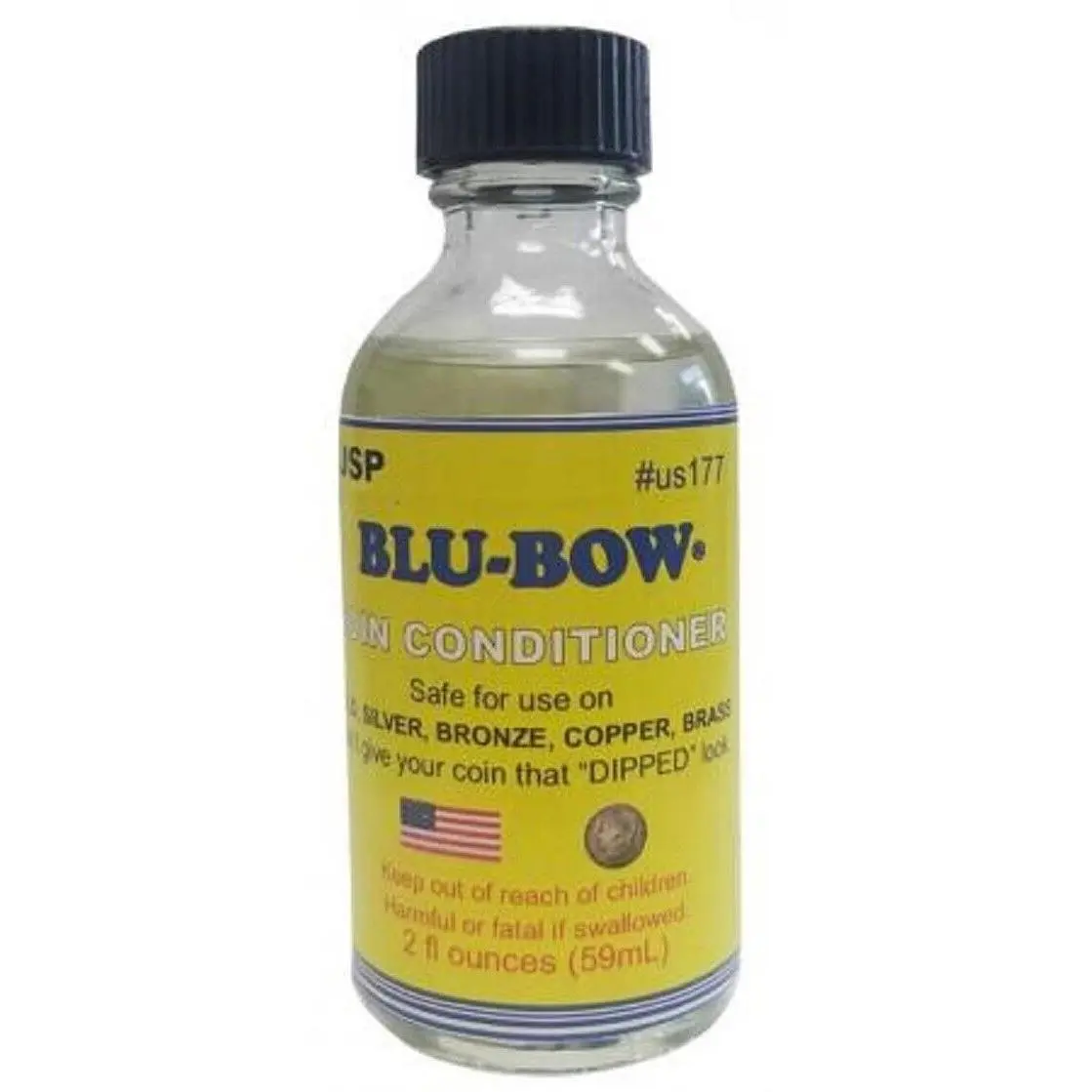 JSP Blu-Bow 2 oz Coin Conditioner Cleaning Liquid - Easy-to-Use Household Cleaner with Stone Polish for Gold, Silver, Copper, Bronze; For Jewelers, Pawn Shops, Reduces Residue, Restores Surface Accuracy