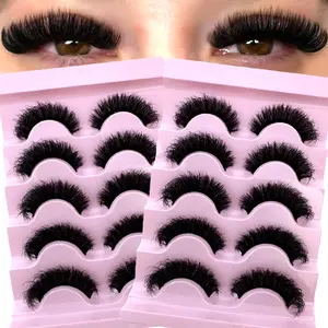 Luxurious D Curl False Mink Eyelashes, Soft Comfortable Dramatic Fake Lashes, Fluffy 3D Long Thick Natural Mink Lashes, Perfect for Parties Halloween Christmas, Makeup