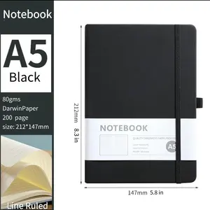 A5 Hardcover notebook Line Ruled,200 pages | 80 gsm, Ink-proof, A6 Hardcover notebook PU Leather A5 Hardcover notebook Line Ruled,200 pages | 80 gsm, Ink-proof, A6 Hardcover notebook PU Leather