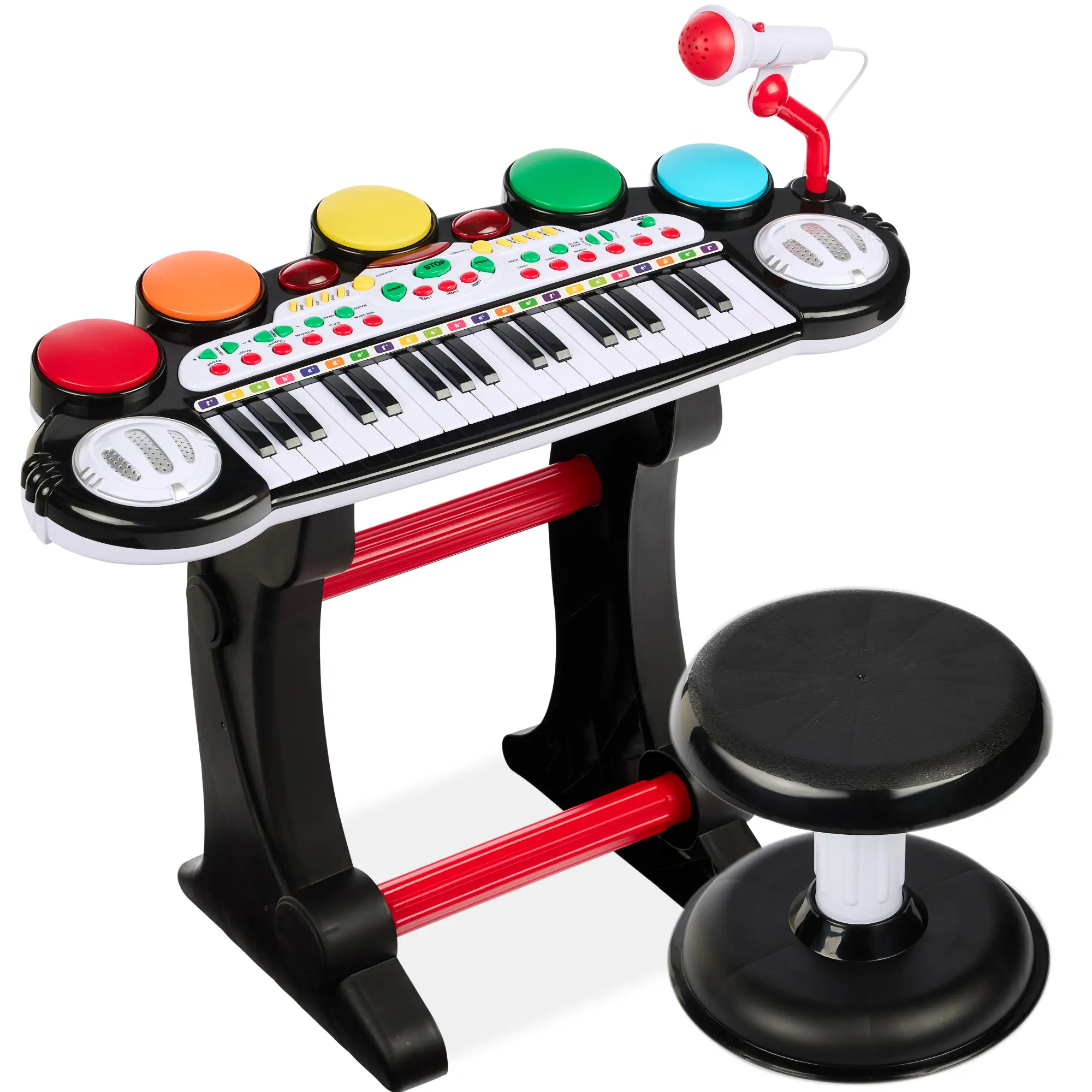 Best Choice Products 37-Key Kids Electronic Piano Keyboard w/ Multiple Sounds, Lights Microphone, Stool