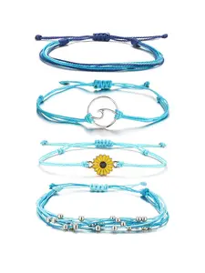 Waterproof Colorful Braided Beach Bracelet Set for Women, Handmade String Wave Adjustable Bracelets