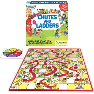 Classic Chutes And Ladders with 1970's Artwork by Winning Moves Games USA for Children Ages 3 and Up, Preschool Games for 2-4 players (1195)