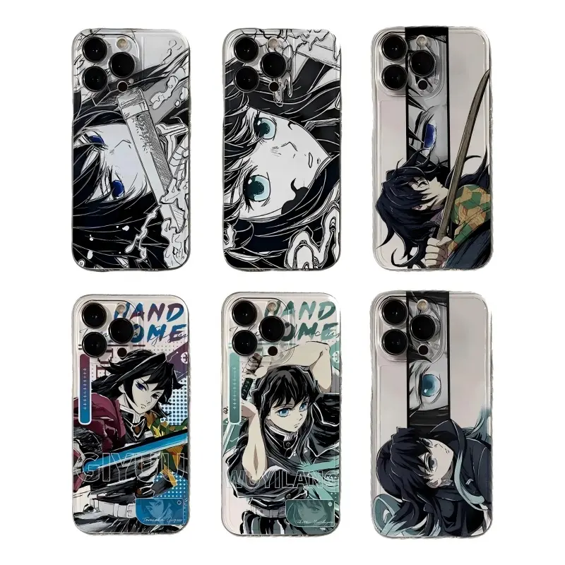Anime Giyuu Tokito Demon Slayer Transparent Phone Cases For iPhone 17 Promax Pro Air 16 15 14 13 12 11 Soft TPU Anti-fall Shockproof Protective Cover Perfect Holiday Birthday Gift