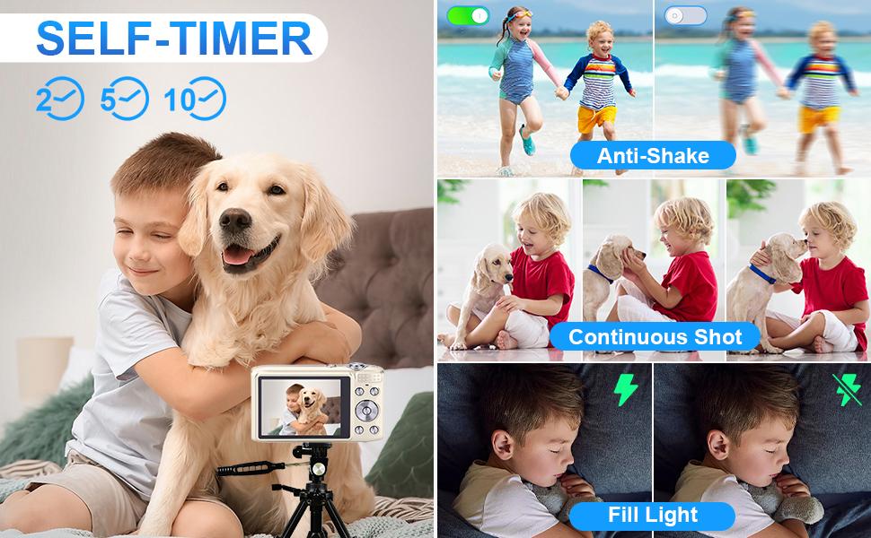 48MP 4K Digital Camera for Photography - 2.88" IPS Screen, 16X Zoom & Macro Mode with Flash | Compact Point and Shoot Camera for Beginners, Teens & Vlogging