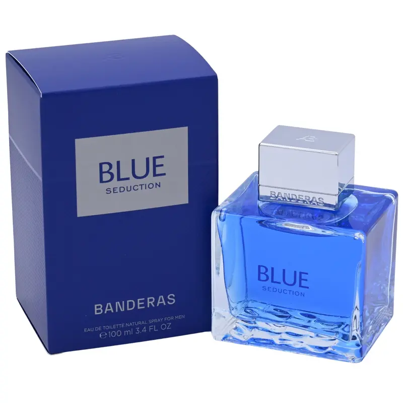 Antonio Banderas Blue Seduction Men's 3.4 oz Eau de Toilette - Masculine Fragrance, Men's Cologne, Citrus-Woody-Fruity Aquatic Scent with Bergamot Mix, Mint, Amber Notes for Daytime Wear, Effortlessly Masculine Fragrances and Perfumes