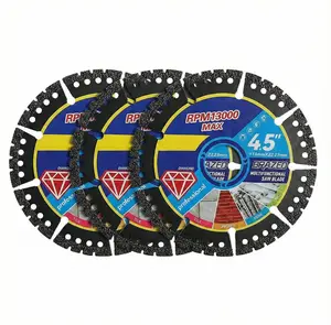 3PCS Multi-Material Cutting Blades - Dry Cut Metal, Tile, Stone & Plastic - Angle Grinder Saw Blades for Cast Iron & Marble (115mm) Tool