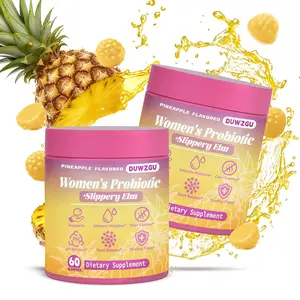 Probiotics Gummies Supplement for pH Balance with Slippery Elm - Pineapple Flavored Dietary Healthcare