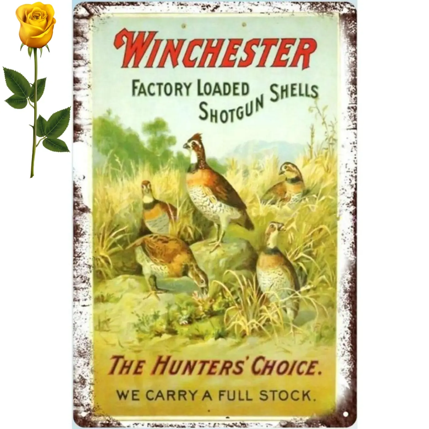 Vintage Winchester Hunter Aluminum Sign - Vintage Metal Sign Retro Hunting Wall Panel Decor Signs for Home, Club, Cabin, Garage, Store, Bar, Cafe & Farm