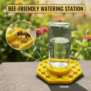 Honeycomb Bee Watering Device (Compatible with Mason Jar) - Safe bee feeder for gardens and patios, beneficial bee waterer with roosting area (for bees and butterflies) Watering Station