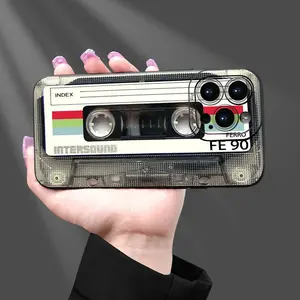 Cassette Tape Pattern Phone Case, Casing, Shockproof Phone Protective Cover, Phone Accessory, Protector Compatible with iPhone 16 15 14 13 12 11 Plus Pro Max, Stylish Shockproof Cover