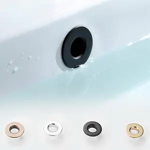 3pcs/lot Bathroom Basin Faucet Sink Overflow Cover Brass Six-Foot Ring Insert Replacement Hole Cover Cap Chrome Trim Bathroom Accessories Organizer