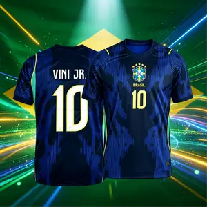 2026 Brazil National Home 10# Neymar Vini 11# Short Sleeve Soccer Jersey Fans Version Breathable