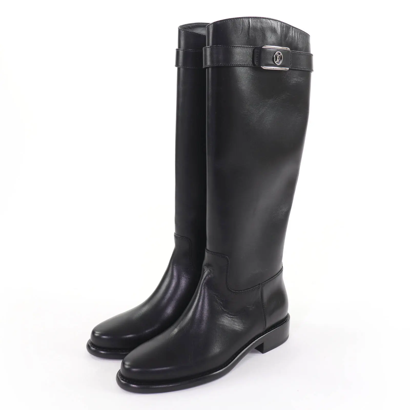 Pre-owned Louis Vuitton Calfskin Small Leather Goods Leather Knee high Boots