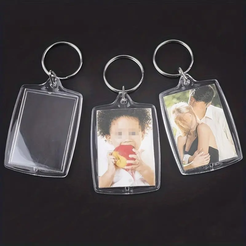 Acrylic Photo Frame Keychain, 10pcs Transparent Photo Keychain, Car Interior Decoration Accessories, Gift for Friends, Keychain Pendant, Keychain Set, Trendy Cute Keychain, Key Chain Decorations