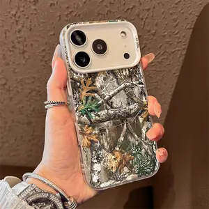 Jungle Camo Texture Phone Case for iPhone 17 AIR 17 PRO 16 PRO 15  PRO MAX  14 PLUS 13 PRO 12 11 PRO XS MAX X XR Samsung Galaxy S25 Ultra S24 S23 S22 Plus  series(anti-drop hard shell) shockproof mobilephone protective cover