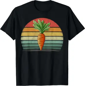 100% Cotton Carrots Vegetable Retro Style Distressed Vintage Carrots T-Shirt