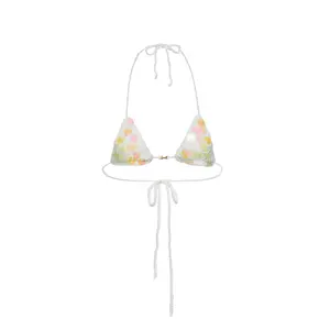 Kalani Sequin Crochet Bikini Top