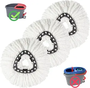 (NO BUCKET)3 Pack Spin Mop Replacement Heads,100% Microfiber Spin Mop Refills for O-Ceda Mop Replace Head EasyWring 1-Tank System, Machine Washable Mop Heads Replacements for Easy Cleaning