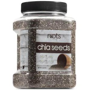Roots Circle Non-GMO Chia Seeds |   2.2 Pound (Pack of 1) Raw Superfood, Vegan, Kosher, Nut & Gluten Free, Keto & Paleo Friendly |   Add Omega 3 & Protein to your Salad, Smoothie, Oatmeal, & Acai Bowl