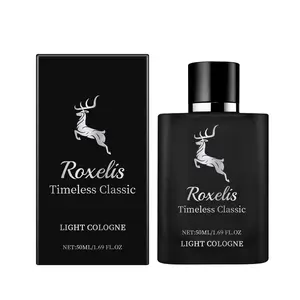 Roxelis Charming Perfume Classic Cologne 50ML Natural Fresh Long-lasting with Bergamot Lavender Cedar Extracts for Elegant Portable Dating Lemon Ginger Eau de Parfum Cologne Men's Spicy Oriental Wood Perfume Citrus Sea Breeze Cologne for Men