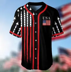 4th of July USA Flag Baseball Jersey, American Flag Shirt, USA Independence Day Celebration Jersey, 250th Anniversary USA Flag Sports Jersey for Adults and Youth
