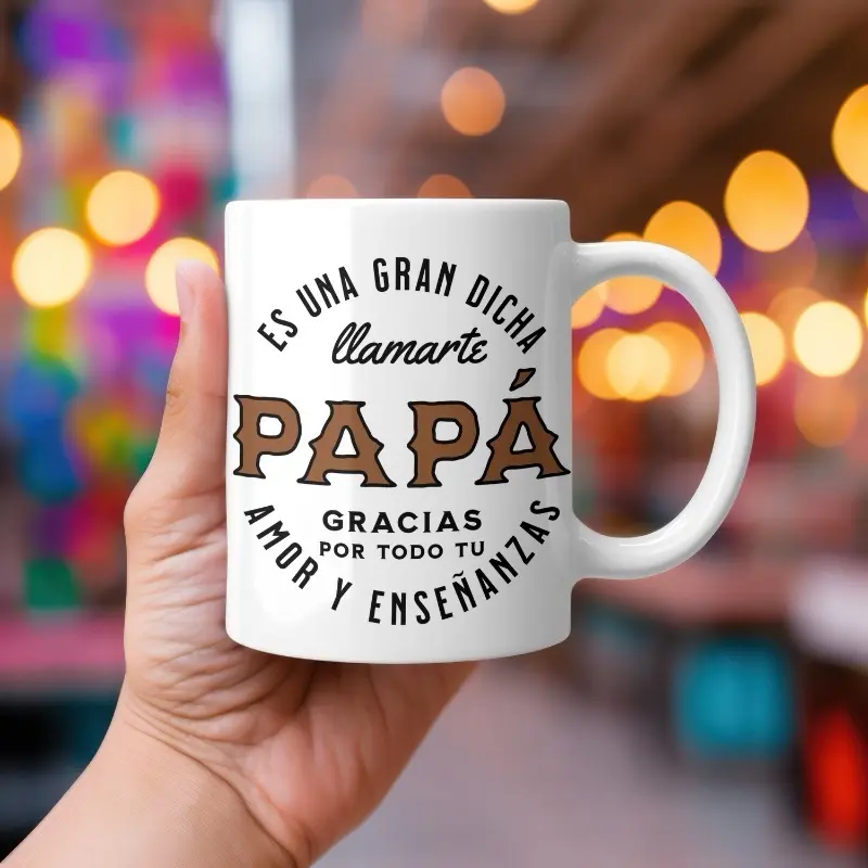 Stylish 12oz Ceramic Coffee Mug - Reusable, Washable Drinkware Cup for Gifting to Dad, 0.33 L