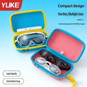 Swimming goggles case, anti-drop, breathable glasses storage box, silicone, wear-resistant, pressure-resistant, unisex, portable swimming training equipment