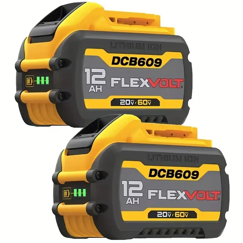 2-Pack 12.0Ah Replace for Dewalt 20V 60V Max Battery Compatible with DeWalt Flex-Volt DCB606 609 612 201 200 206 207 Apply to Dewalt Cordless Power Tools Heavy Duty Portable